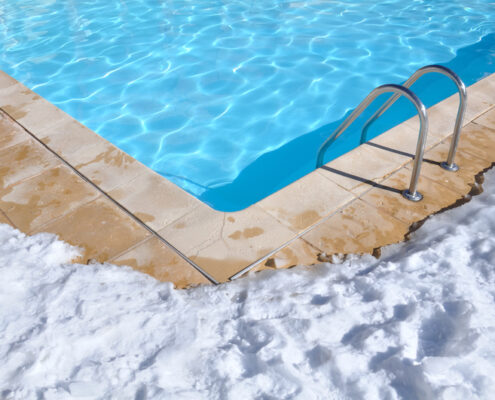 inspect a pool after a winter storm